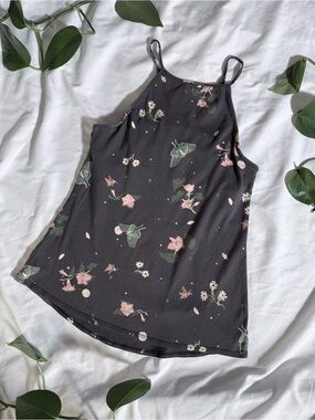 Patagonia Black Floral-Print Spaghetti Strap Cami | Size XS